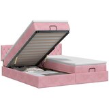  Podesivi krevet s madracem s uzglavljem 2 pcs Ružičasta Baršun | shoptok.hr
