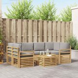  Set vanjskih sofa 7 kom. Bijela i svjetlosiva Poliester | shoptok.hr
