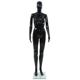  Ženska lutka za izlog sa staklenim postoljem crna sjajna 175 cm | shoptok.hr