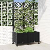  Vrtni saksija s rešetkom i kotačima Crna 80 x 40 x 146 cm PP | Eponuda.com