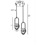 Opviq Ahu 2 Li Tepsili Bal Camlı Eskitme Sarkıt Copper Chandelier | ePonuda.com