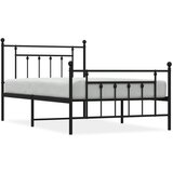 vidaXL Kovinski posteljni okvir z vzglavjem in vznožjem črn 100x200 cm, (20788323) | Shoptok.si
