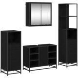  Set namještaja za kupaonicu 4 kom. Crni hrast 80 x 33 x 60 cm | shoptok.hr
