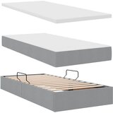  LED krevet za pohranu s madracem Svjetlosiva 90 x 200 cm | shoptok.hr