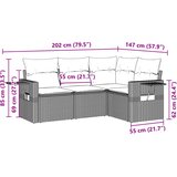  4-dijelni set vrtnih sofa s jastucima svijetlosivi poliratan | shoptok.hr