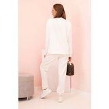 Kesi Włoski Set women's buttery sweatshirt and pants with elastic ecru | shoptok.hr