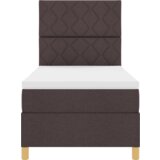 Box Spring Krevet s madracem i LED svjetlom tamnosmeđi 90x200 cm tkanina | shoptok.hr
