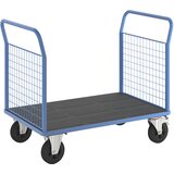 eurokraft pro ploski voziček, z 2 mrežastima čelnima stranicama, dxš 1250 x 800 mm, kolesa iz polne gume Cene