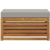  Vanjska stolica klupa s jastukom Prirodna 80 x 43 x 37 cm - Prirodna i svijetlo siva 80 cm Zatvoren prostor za noge | shoptok.hr