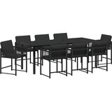  Vrtni set za objed 9 kom. Crna poliratan | shoptok.hr