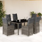 vidaXL 7-dijelni vrtni bistro set od poliratana s jastucima sivi | shoptok.hr