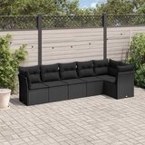  6-dijelni set vrtnih sofa s jastucima crni od poliratana | shoptok.hr