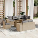 vidaXL 9-dijelni set vrtnih sofa s jastucima bež od poliratana | shoptok.hr