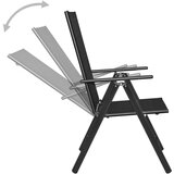 vidaXL 5-dijelni vrtni blagovaonski set od aluminija i tekstilena crni | shoptok.hr