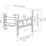 TV wall mount, 37 70, tilt, swivel, 50 kg max., BP0019