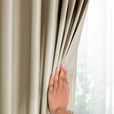 Restilo Rjava/bež žametna zavesa za delno zatemnitev 140x245 cm Eyelets – | Shoptok.si