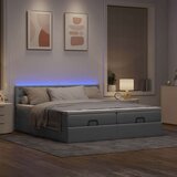 vidaXL okvir kreveta s madracima svijetlosivi 200x200cm od tkanine | shoptok.hr