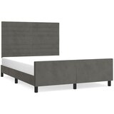 vidaXL Posteljni okvir z vzglavjem temno siv 140x200 cm žamet, (20788484) Cene