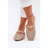 Boto Ballet Flats With Weaving And Straps Beige Partheda | Shoptok.si