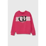 Guess Otroški bombažen pulover roza barva, J4YQ01 KA6R4
