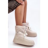 Boto Women's Snow Boots With Ornamental Lacing Light Beige Siracna | ePonuda.com