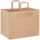  Papirnate vrećice 250 kom s ručkama smeđe 32x22x24 cm | shoptok.hr