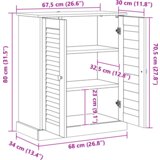 vidaXL kopalniška omarica medeno rjava 68 x 34 x 80 cm trdna borovina | Shoptok.si