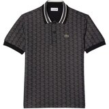 Lacoste Classic Fit Monogram Jacquard Polo Shirt Dark Grey Siva | shoptok.hr