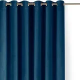 Modra žametna zavesa za delno zatemnitev 140x250 cm Velto –