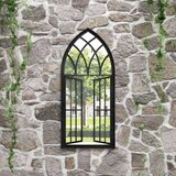  Vrtno ogledalo črno 100x45 cm železno za zunanjo uporabo, (20802591) | Shoptok.si