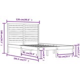  Okvir za krevet od masivnog drva 120 x 190 cm mali bračni | shoptok.hr