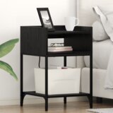 vidaXL Nočne omarice 2 pcs Črni hrast 40 x 40 x 61 cm Konstruiran les | Shoptok.si