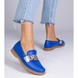 Gemre Blue faux leather moccasins with rhinestones Berita | Shoptok.si