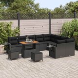  Sjedeća garnitura za vrt 12 kom. 11-Broj sjedala Crna poliratan 90 x 55 x 71 cm | shoptok.hr