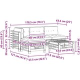 Set lounge namještaja za vrt 5 pcs Vosak Smeđa Masivna borovina - Vosak smeđa bor | shoptok.hr