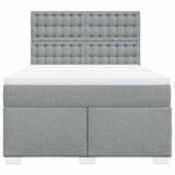  Krevet box spring s madracem svjetlosivi 140x200 cm od tkanine Slike