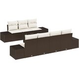  Set vrtnih sofa od 8 komada s jastučićima smeđi poli ratan | shoptok.hr