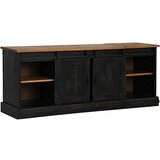 TV ormarić HALDEN 2 klizna vrata crni 150x40x60 cm puno drvo | shoptok.hr