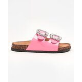 Resti Fuchsia women's slippers with decorated clasps. Olimika - Footwear | Shoptok.si