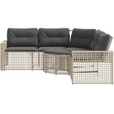  Vrtna sofa L-oblika s jastucima+tabureom svjetlosiva poliratan | Eponuda.ba