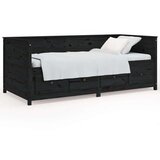  Dnevni ležaj crni 90 x 190 cm od masivne borovine | shoptok.hr