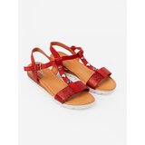 Shelvt Red sandals on a low wedge with glitter | shoptok.hr