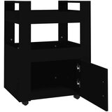  Kuhinjski voziček črn 60x45x80 cm inženirski les, (20766719) | Shoptok.si