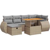 Maison Chic Seti vrtnega pohištva - Vrtna garnitura - Vrtni pohištvo set z blazinami 8-delna bež ratan/akacija, (21795961) | Shoptok.si