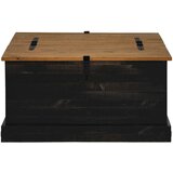 vidaXL Skrinja za shranjevanje HALDEN črna 91x91x47cm Masivni les, bor | Shoptok.si