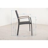 Ambia Garden STOL akacija aluminij črna, barva tikovine | Shoptok.si