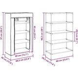 vidaXL omara za čevlje siva 60,5x30x97 cm netkana tkanina | Shoptok.si