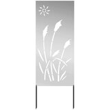 vidaXL Privatnost u vrtu Rezbarija Srebrno 50 x 140 cm Pocinčani čelik | shoptok.hr