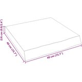  Zidna polica 40x40x(2-6) cm neobrađena masivna hrastovina | shoptok.hr