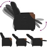  Električni naslonjač na podizanje od tkanine crni | shoptok.hr